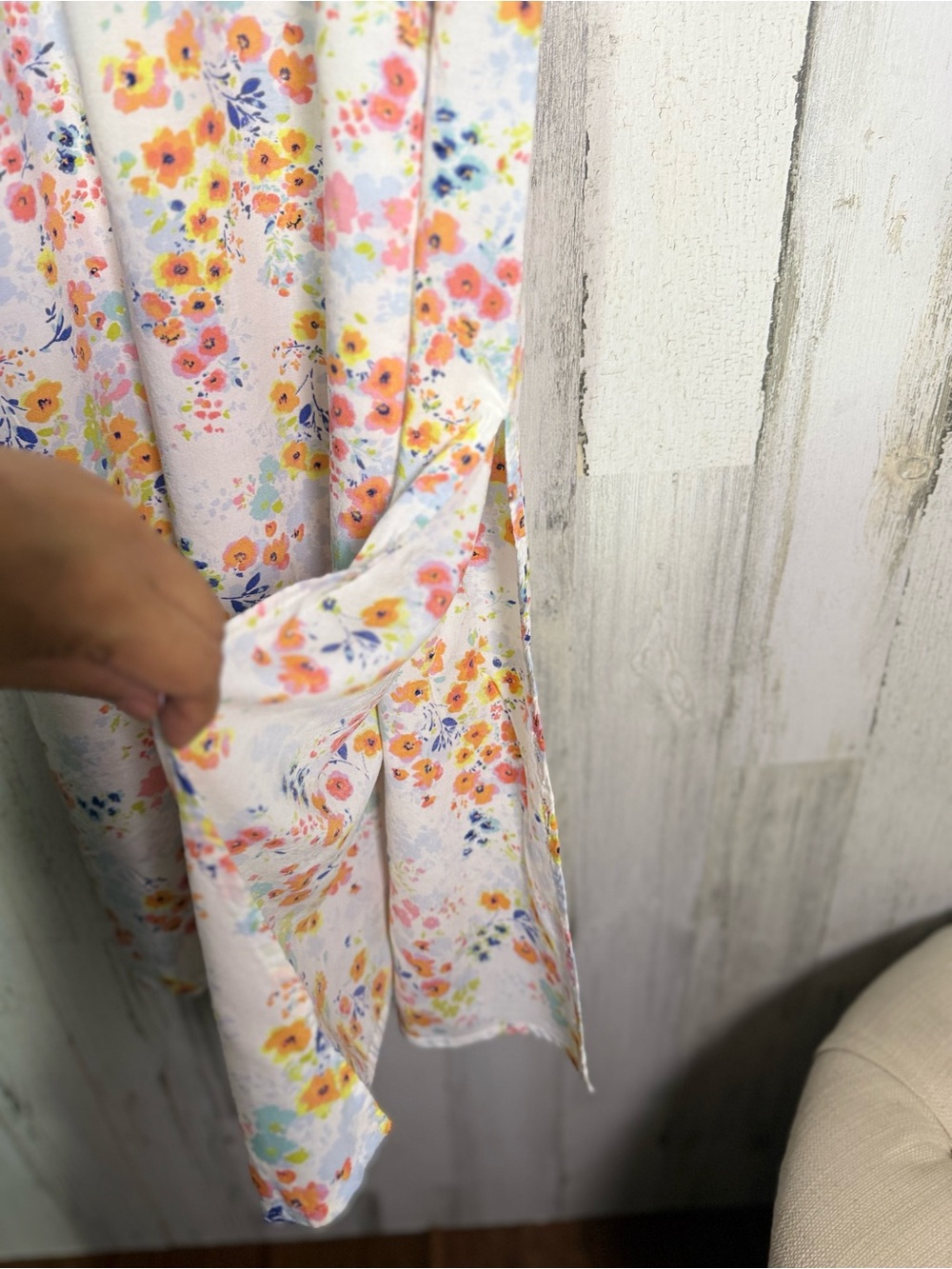 LC Lauren Conrad Floral Print Maxi Dress Size M Spaghetti Strap Ruffle Detail - Picture 3 of 7
